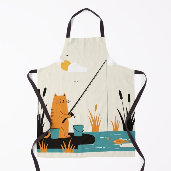Item preview, A cat fishing in the stream designed and sold by Design4uStudio.