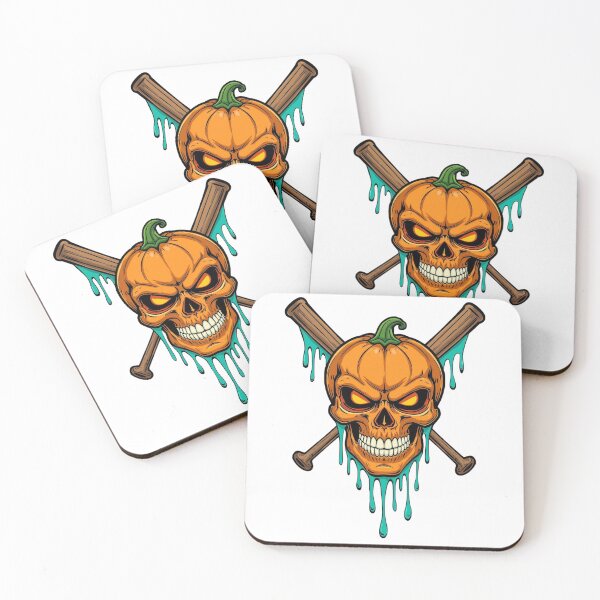 Item preview, Spooky Pumpkin Skull With Baseball Bats Graphic Tee for Halloween Lovers designed and sold by FestivityFinds.