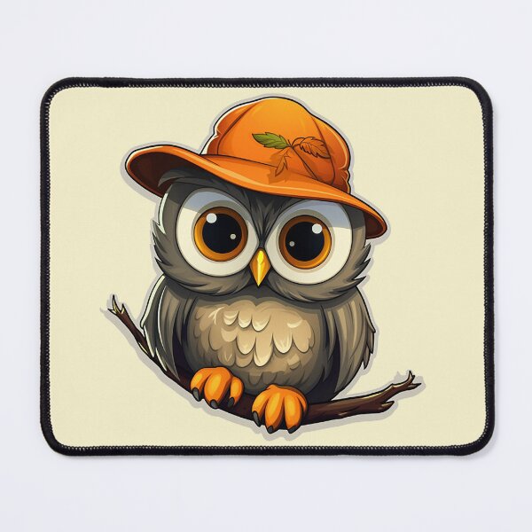 Item preview, Charming Owl with Pumpkin Helmet: Cute Autumn Sticker designed and sold by PaintbrushPlace.