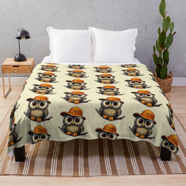Item preview, Charming Owl with Pumpkin Helmet: Cute Autumn Sticker designed and sold by PaintbrushPlace.