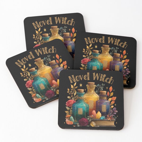Item preview, Novel Witch - Jewel Toned Potion Bottles and Books - Literary Witch Art designed and sold by Random Candy Studio.