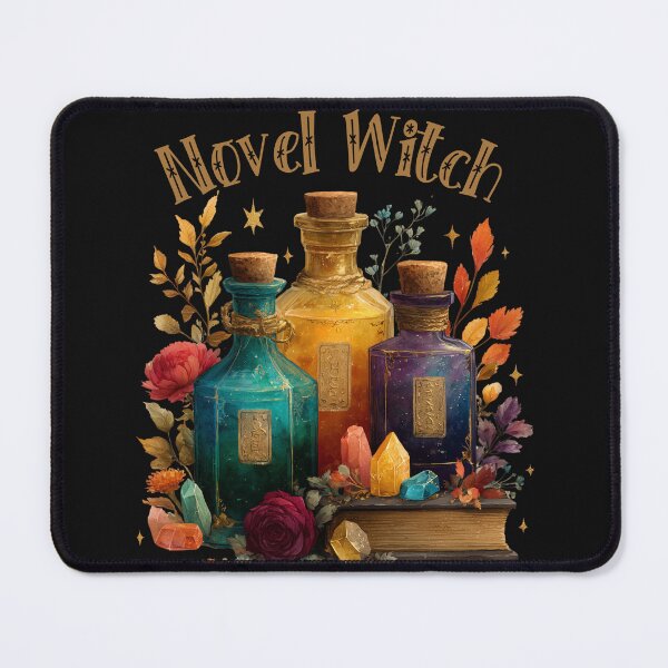 Item preview, Novel Witch - Jewel Toned Potion Bottles and Books - Literary Witch Art designed and sold by Random Candy Studio.