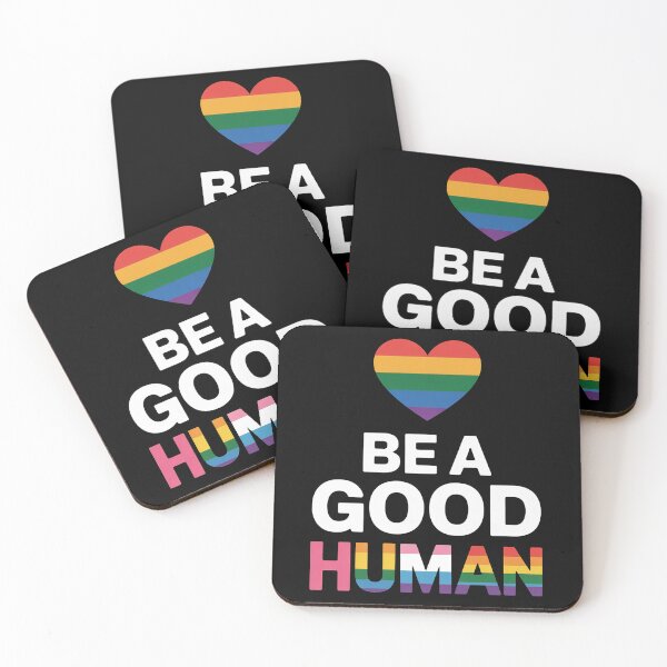 Item preview, Be A Good Human LGBT LGBTQ Gay Lesbian Pride Rainbow Flag designed and sold by MinaReinger.