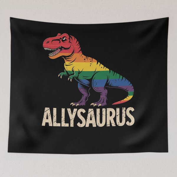 Item preview, Allysaurus dinosaur in rainbow flag for ally LGBT pride 1 designed and sold by AmparoBoyle.