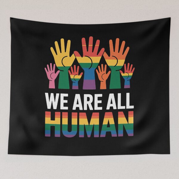 Item preview, Rainbow LGBT LGBTQ Transgender Gay Pride We Are All Human designed and sold by DrewLeuschke.