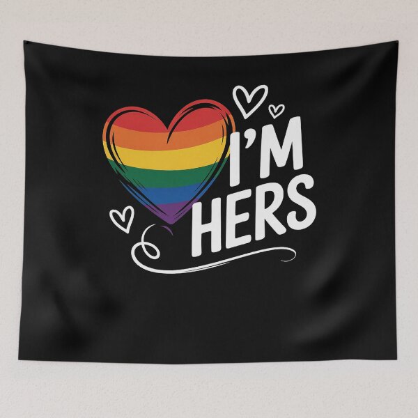 Item preview, Rainbow LGBT Heart I'm hers for couples Gay, Lesbian designed and sold by AmparoBoyle.