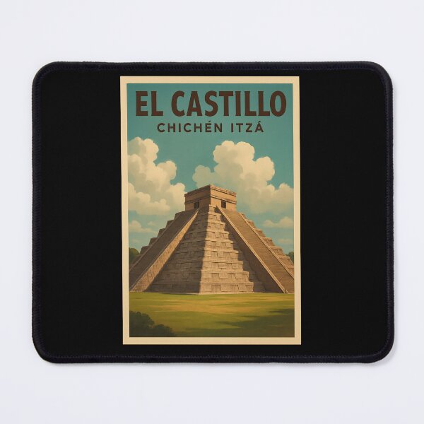 Item preview, El Castillo Chichén Itzá Vintage Mayan Pyramid Travel Poster Featuring Mexican Culture designed and sold by FestivityFinds.
