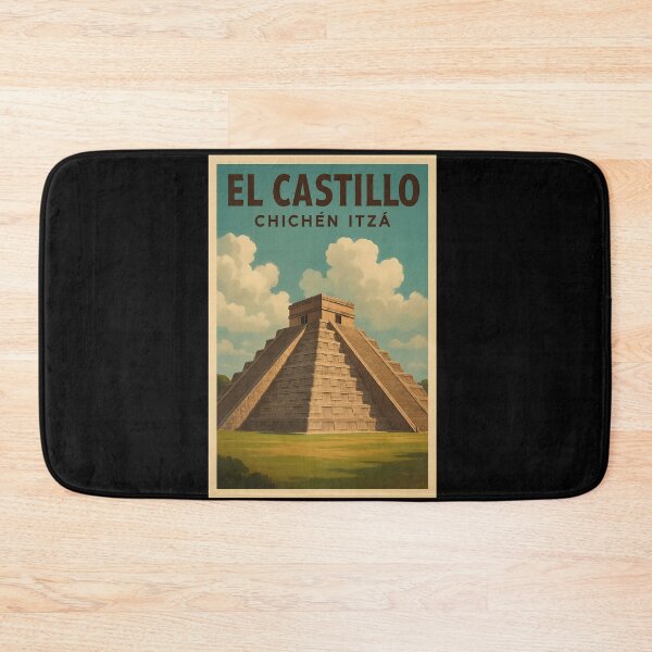 Item preview, El Castillo Chichén Itzá Vintage Mayan Pyramid Travel Poster Featuring Mexican Culture designed and sold by FestivityFinds.