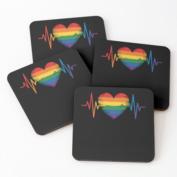 Item preview, Lovely LGBT Gay Pride Heartbeat Lesbian Gays Love designed and sold by AmparoBoyle.