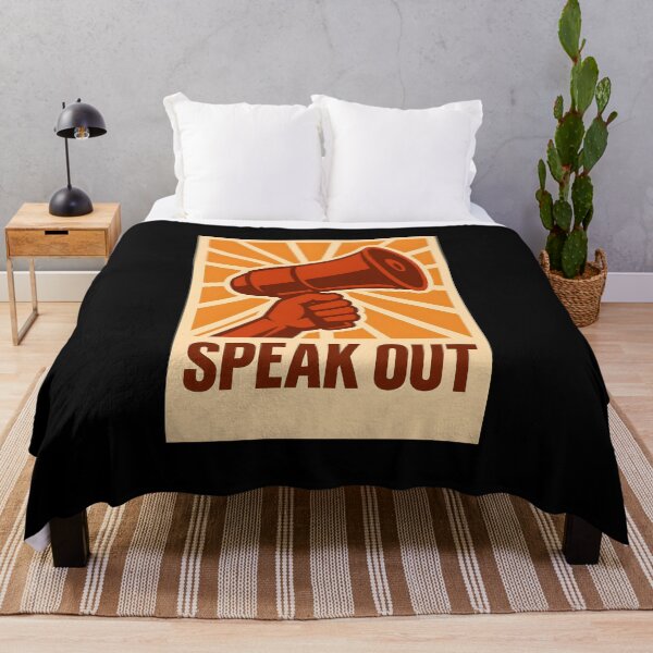Item preview, Bold "Speak Out" Protest T-Shirt with Megaphone Design designed and sold by FestivityFinds.