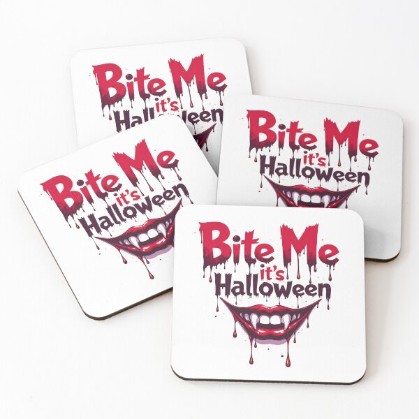 Item preview, Bite Me It’s Halloween T-Shirt – Funny Vampire Tee, Dripping Blood Lettering, Gothic Cute Style designed and sold by relso.