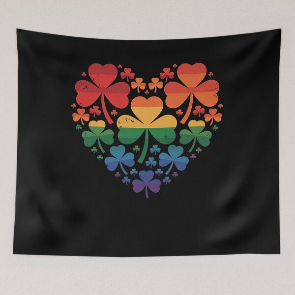 Item preview, LGBT Shamrock Heart Shirt Rainbow St Patricks Day Gay Pride designed and sold by MinaReinger.