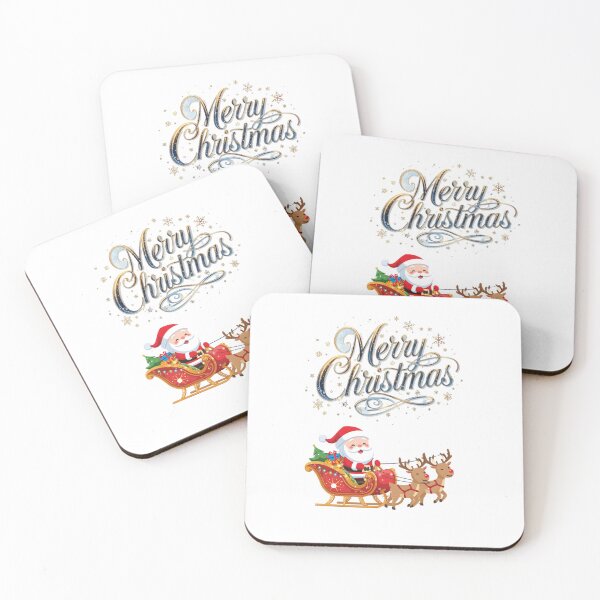 Item preview, Santa flying in a sleigh with reindeer illustration santa celebration. designed and sold by PWDigitalArt.