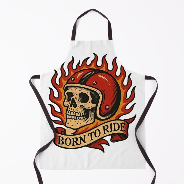 Item preview, Born to Ride – Skull Helmet & Flames designed and sold by KJ Frost.