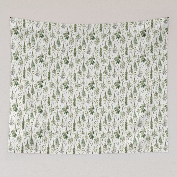 Item preview, Watercolor Kitchen Herbs Pattern | Farmhouse Botanical designed and sold by Random Candy Studio.