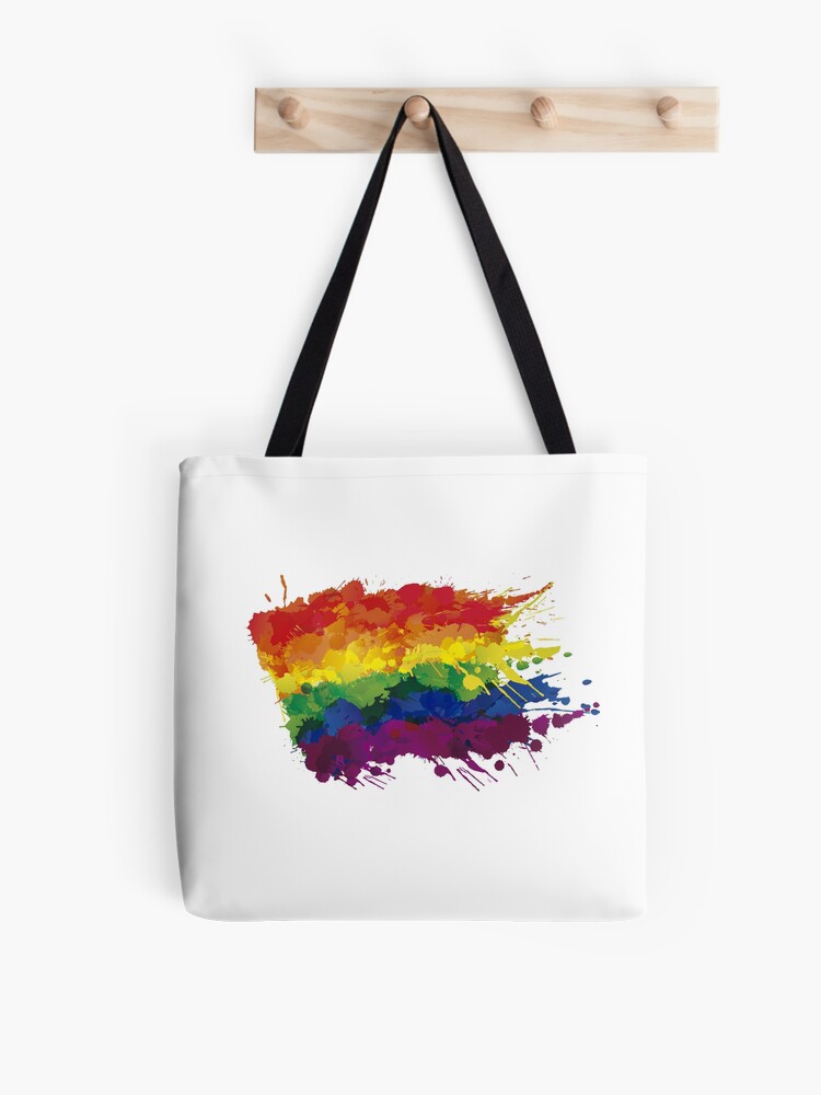 Rainbow Pride Tote Bag LGBTQ Gay Flag 100% Cotton Shopping Bag 