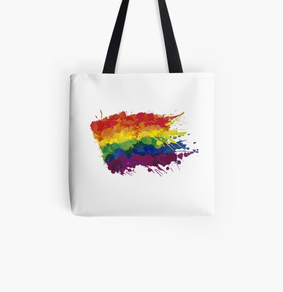 Rainbow Tote Bag LGBT Pride Flag Shopping Shoulder Bags 100% 