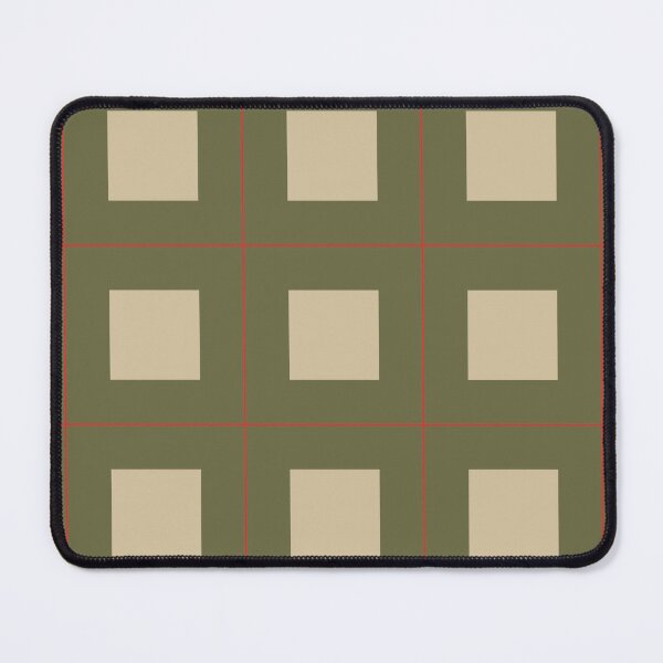 Item preview, Beige Squares on Olive Green With Thin Red Grid designed and sold by KeksWorkroom.