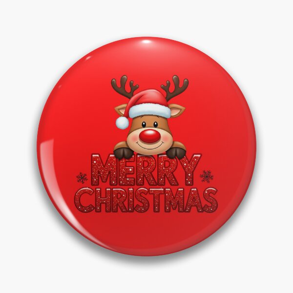 Item preview, Cute Christmas Reindeer with Glitter Merry Christmas Text | Festive Cartoon Illustration designed and sold by PixelVibe782.