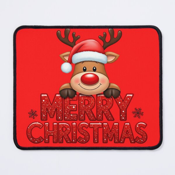 Item preview, Cute Christmas Reindeer with Glitter Merry Christmas Text | Festive Cartoon Illustration designed and sold by PixelVibe782.