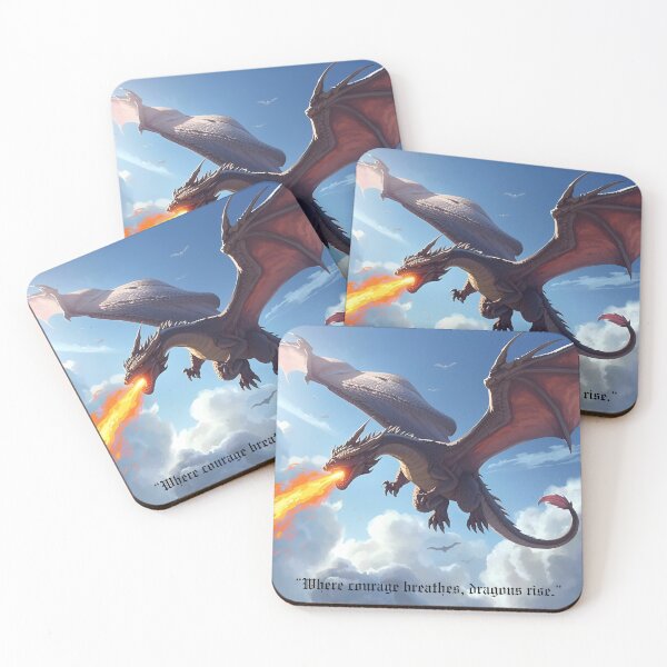 Item preview, Where Courage Breathes, Dragons Rise — Epic Fantasy Dragon Art designed and sold by george335555.
