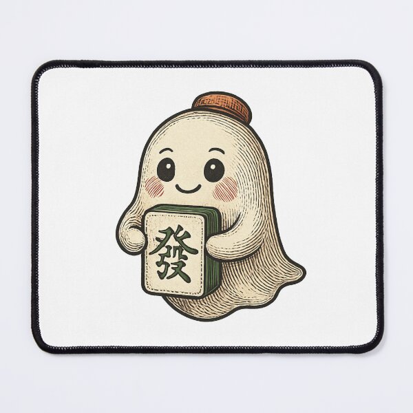 Item preview, One Cute Halloween Ghost with Mahjong  Design designed and sold by Best Pattern⭐⭐⭐⭐⭐.