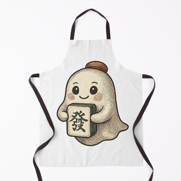 Item preview, One Cute Halloween Ghost with Mahjong Design designed and sold by Best Pattern⭐⭐⭐⭐⭐.