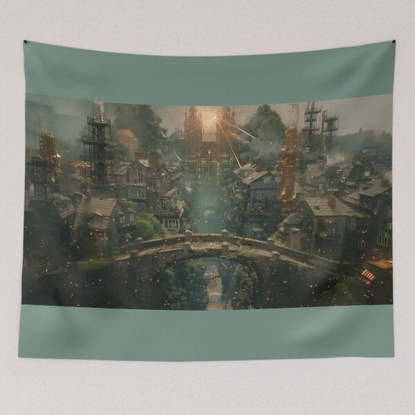Item preview, Steampunk Castle City at Sunrise  designed and sold by ArgentoArt.