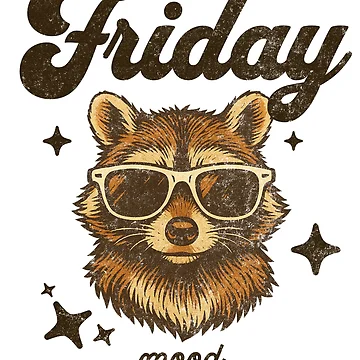 Artwork thumbnail, Friday Mood Raccoon by Nacho Average Designs
