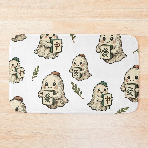 Item preview, Cute Ghost Halloween with Mahjong Tile Pattern Design designed and sold by Best Pattern⭐⭐⭐⭐⭐.