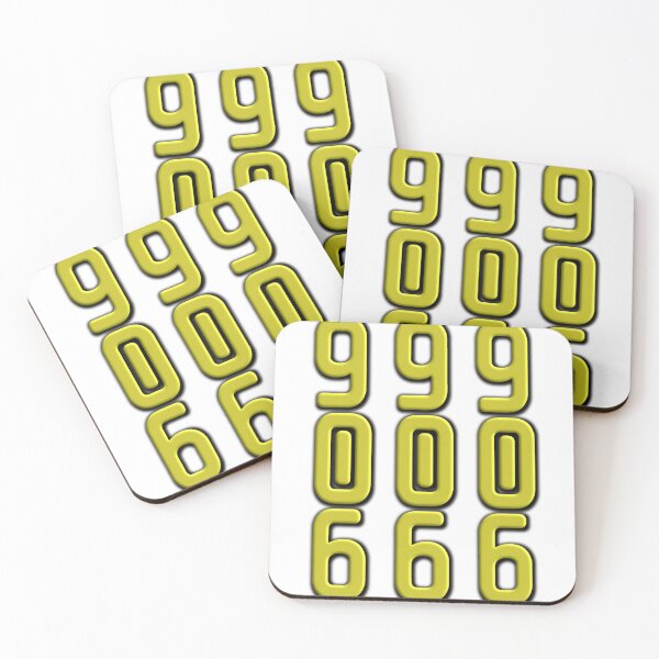 Item preview, 999 000 666 Neon Number Art – Futuristic Yellow Typography Design designed and sold by Faali950.
