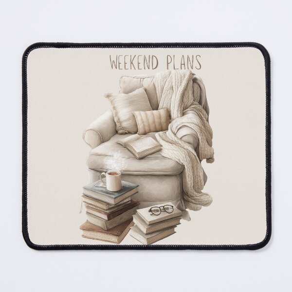 Item preview, Weekend Plans - Cozy Reading Chair | Book Lover Gift designed and sold by Random Candy Studio.