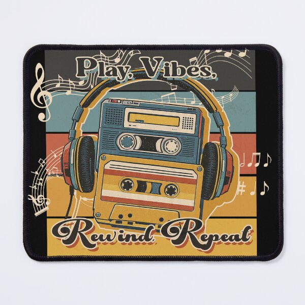 Item preview, Play. Vibe. Rewind. Repeat. – Retro Cassette Design designed and sold by dellgalvez.