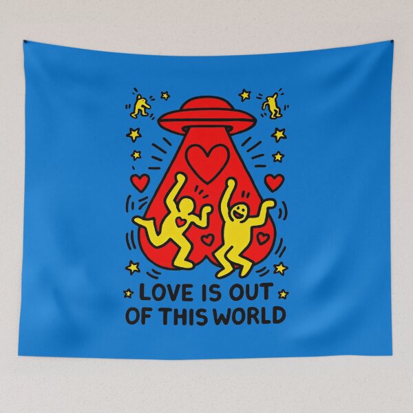 Item preview, Universal Love Under Red Hearts and Yellow Stars designed and sold by SplashTastic.