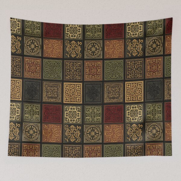 Item preview, Old carved tiles with vintage folk art ornaments. designed and sold by Piotrek0001.