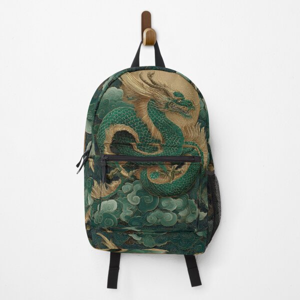 Item preview, Emerald Dragon of the Heavens — Oriental Mythical Art in Green and Gold designed and sold by JavisSRDesign.