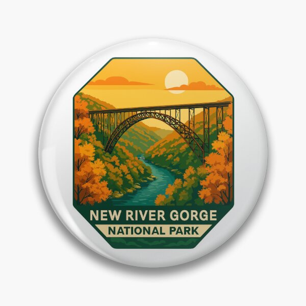 Item preview, New River Gorge National Park Retro Bridge Sticker designed and sold by Ismeal Von.