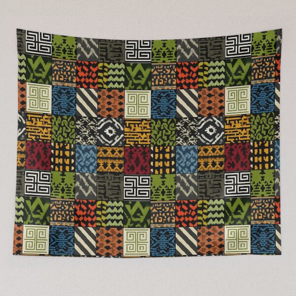 Item preview, African patchwork with geometric patterns in ethno style. designed and sold by Piotrek0001.