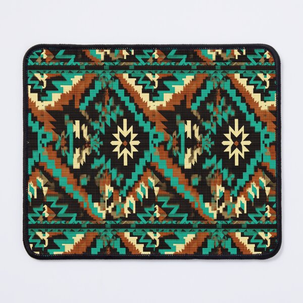 Item preview, Turquoise brown pattern inspired by traditional tribal art. designed and sold by Piotrek0001.