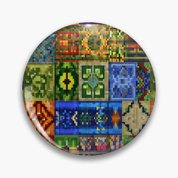 Item preview, Pixel folk art with vibrant colorful square motifs. designed and sold by Piotrek0001.
