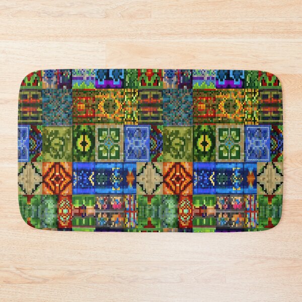 Item preview, Pixel folk art with vibrant colorful square motifs. designed and sold by Piotrek0001.