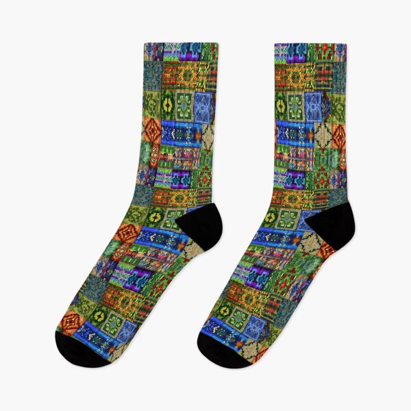 Item preview, Pixel folk art with vibrant colorful square motifs. designed and sold by Piotrek0001.