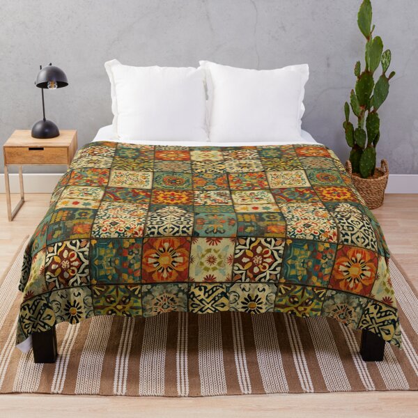 Item preview, Colorful Moroccan tiles in a vintage patchwork style. designed and sold by Piotrek0001.