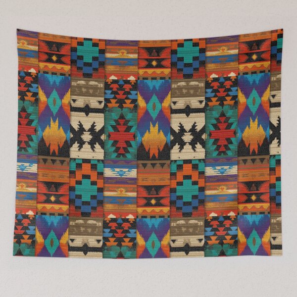 Item preview, Woven patchwork with geometric motifs in Aztec style. designed and sold by Piotrek0001.