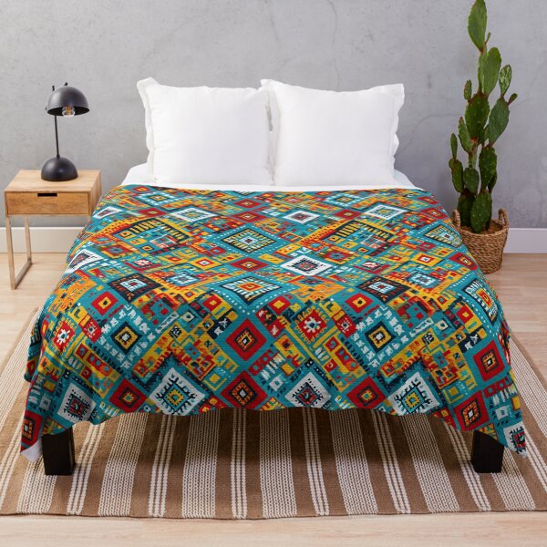 Item preview, Dynamic boho pattern of colorful ethnic diamond shapes. designed and sold by Piotrek0001.