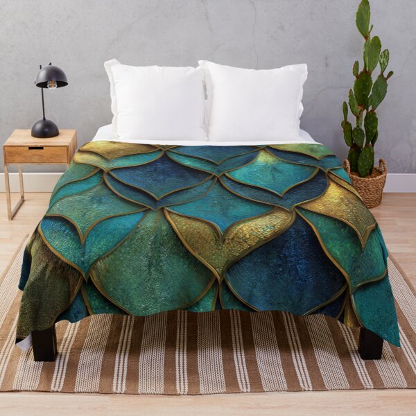 Item preview, Golden Emerald Dragon Scales — Luxury Fantasy Texture Pattern designed and sold by JavisSRDesign.