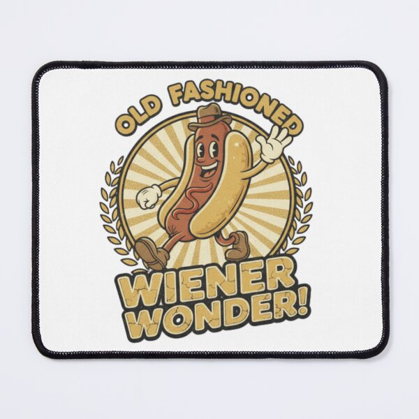 Item preview, Old Fashioned Wiener Wonder T-Shirt | Vintage Hot Dog Cartoon Mascot Graphic Tee designed and sold by The Quirk Loom.