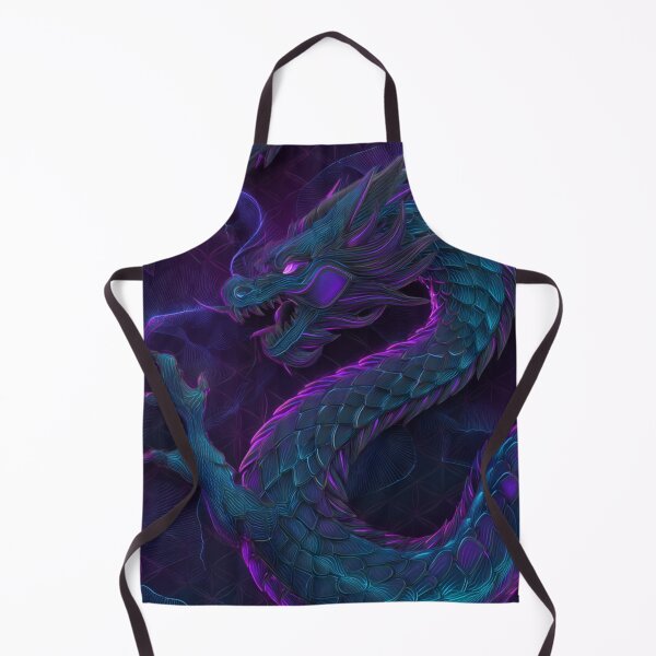 Item preview, Neon Cyber Dragon — Futuristic Oriental Myth in Electric Blue and Purple designed and sold by JavisSRDesign.