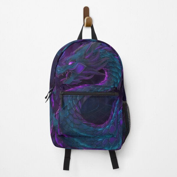 Item preview, Neon Cyber Dragon — Futuristic Oriental Myth in Electric Blue and Purple designed and sold by JavisSRDesign.