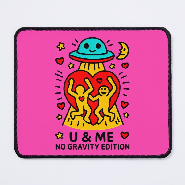 Item preview, Red and Teal UFO Beaming Love Across the Universe designed and sold by SplashTastic.